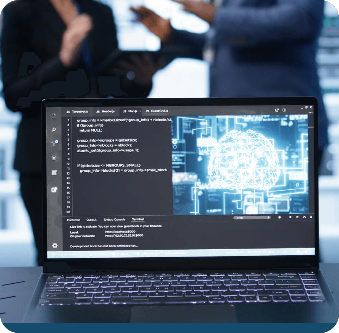 Poster designs on laptop