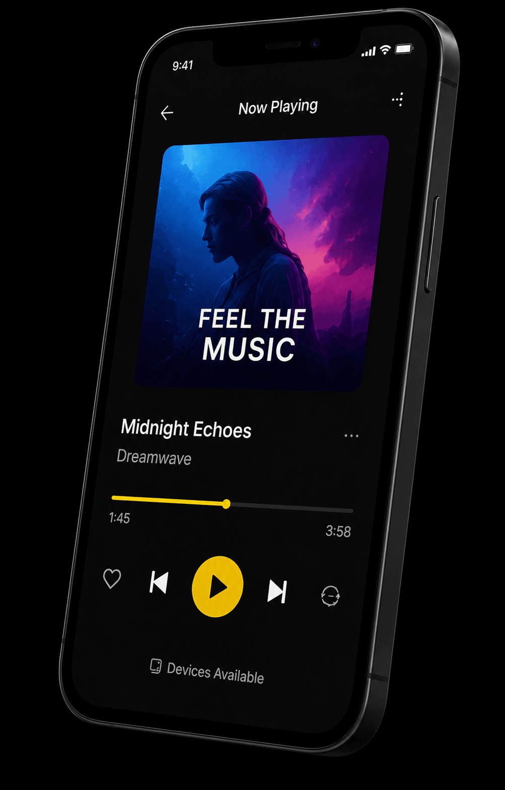 Scalable music streaming application architecture showing cloud servers, CDN delivery, audio processing, and mobile playback